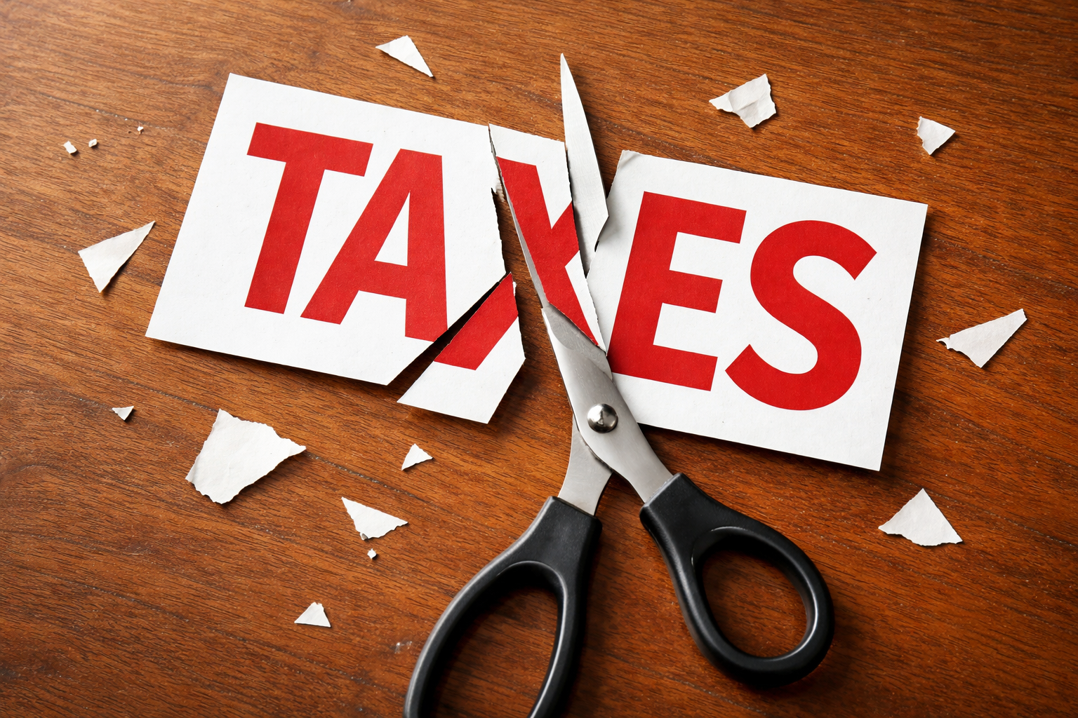 tax cuts with scissors